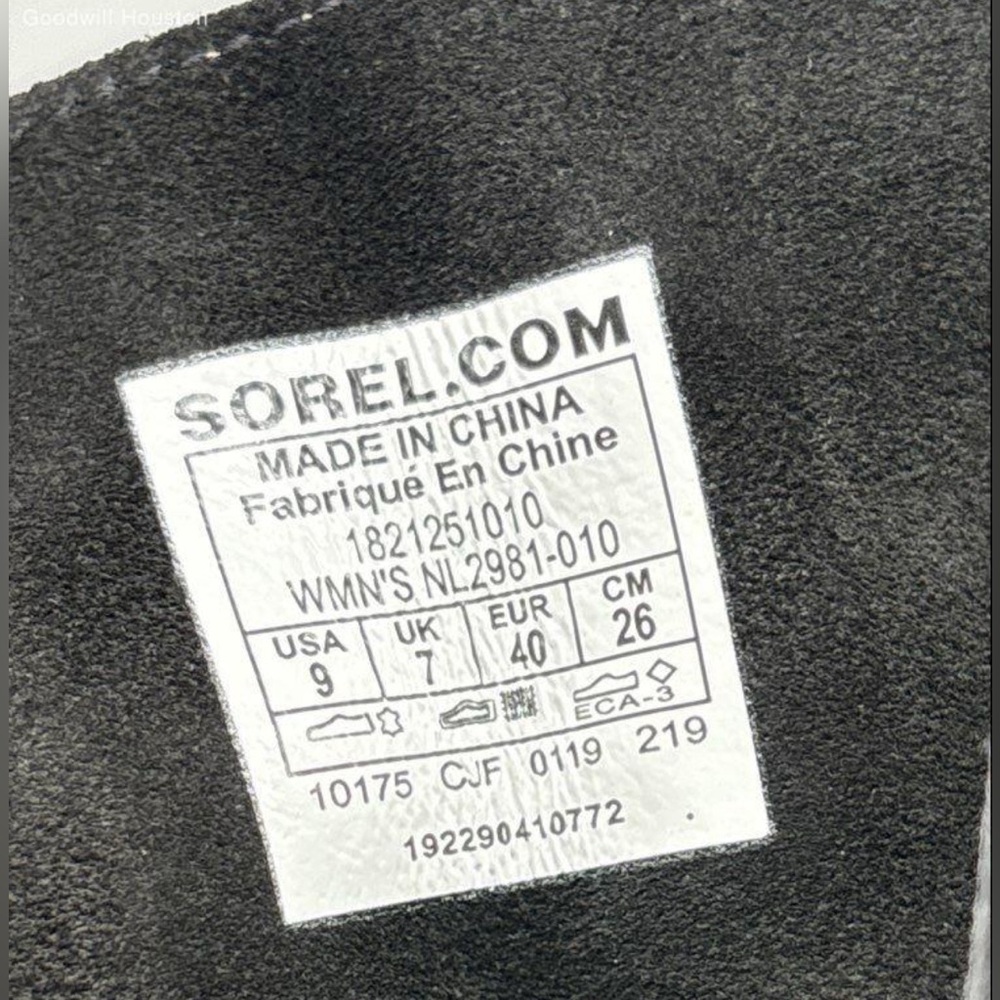 Sorel Black Joan of Arctic Tall Wedge Lace Up Boots Size 9 - Picture 6 of 7